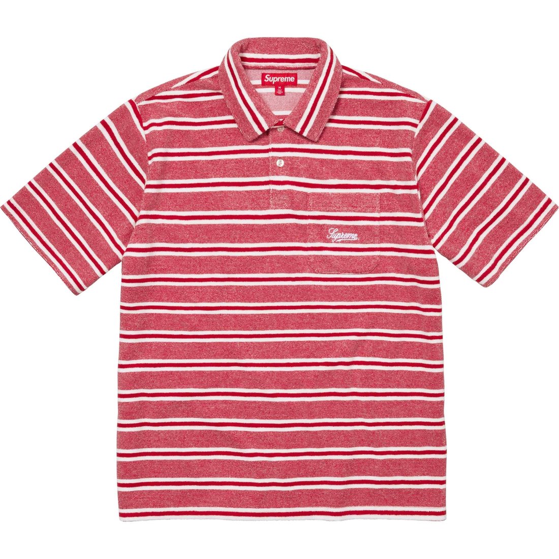 Details on Stripe Terry S S Polo Red from spring summer
                                                    2024 (Price is $110)