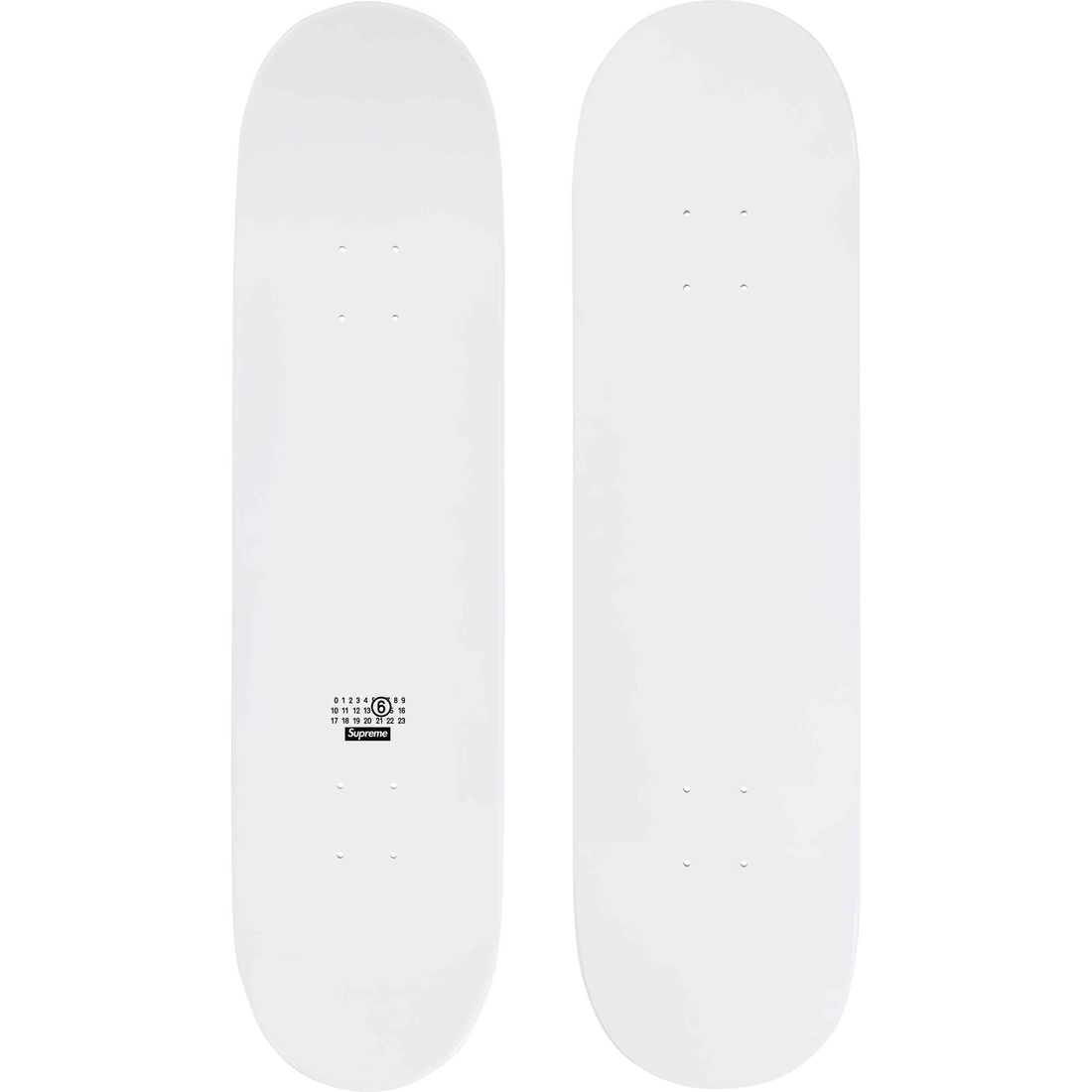 Details on Supreme MM6 Maison Margiela Skateboard White - 8.25" x 32" from spring summer
                                                    2024 (Price is $98)
