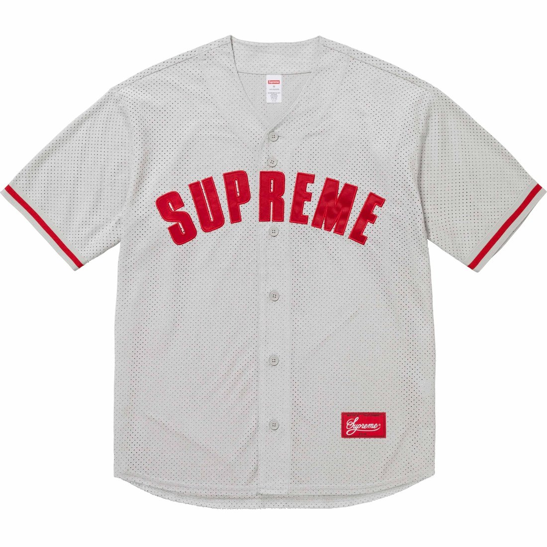 Details on Ultrasuede Mesh Baseball Jersey Grey from spring summer
                                                    2024 (Price is $128)