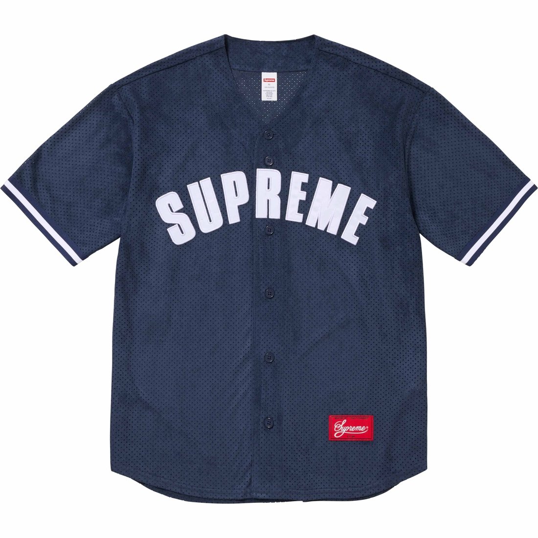 Details on Ultrasuede Mesh Baseball Jersey Navy from spring summer
                                                    2024 (Price is $128)