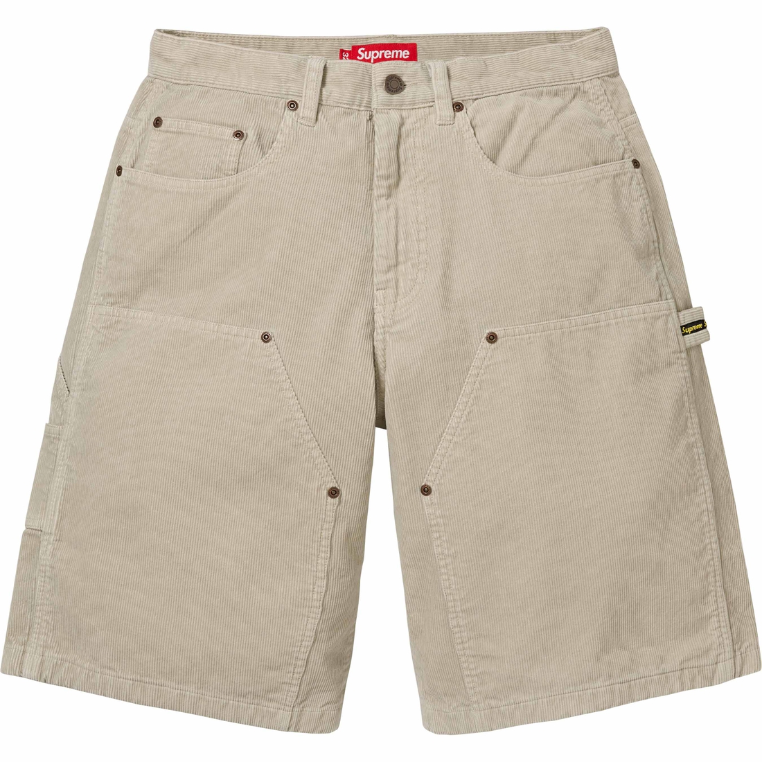 Details on Washed Corduroy Double Knee Painter Short Tan from spring summer
                                                    2024 (Price is $128)
