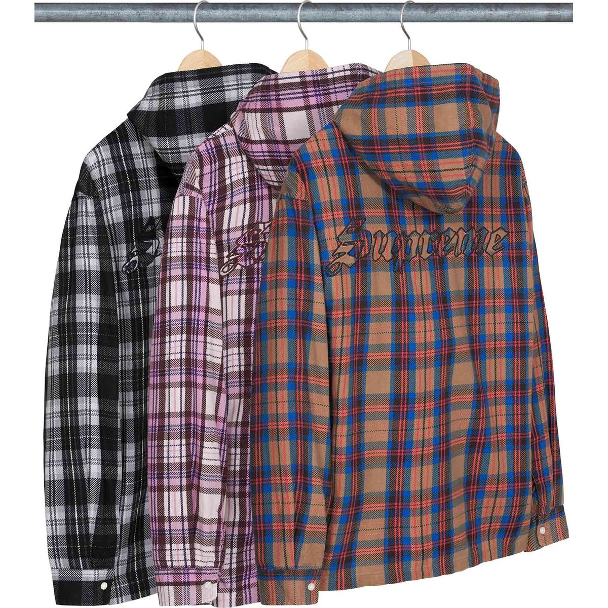 Supreme Printed Hooded Flannel Shirt released during spring summer 24 season