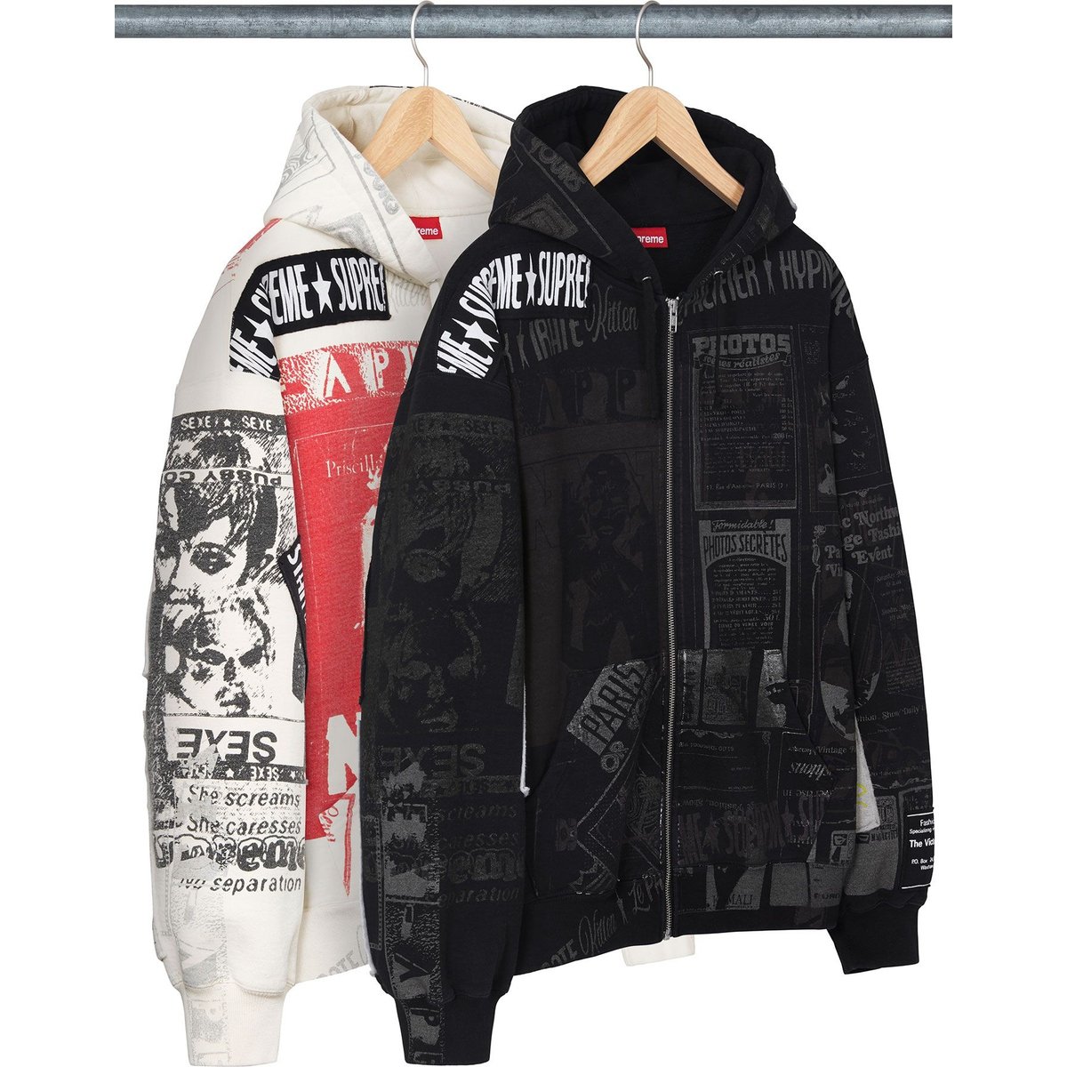 Details on Collage Zip Up Hooded Sweatshirt from spring summer
                                            2024 (Price is $198)