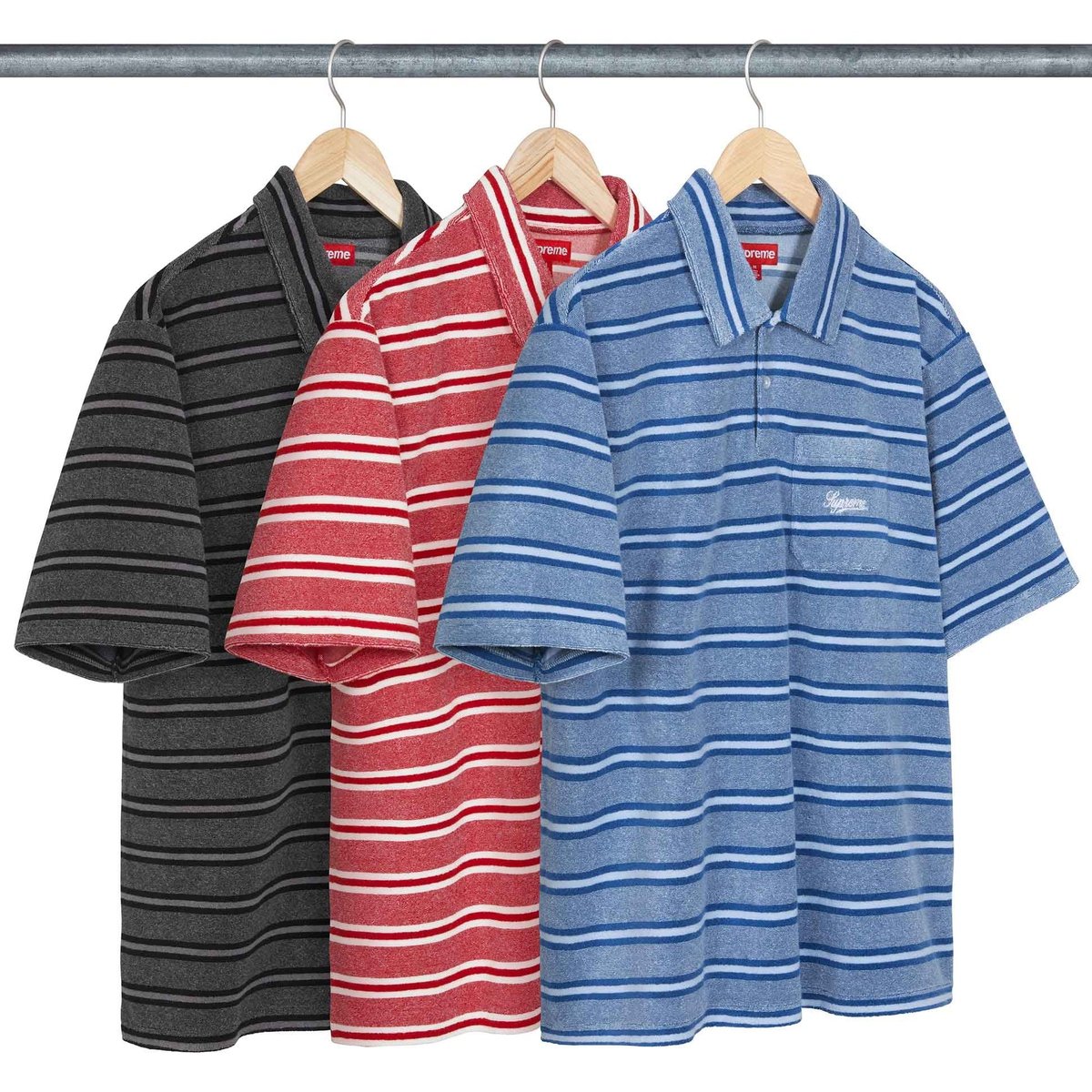 Details on Stripe Terry S S Polo from spring summer
                                            2024 (Price is $110)