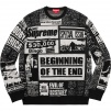 Supreme Newsprint Sweater (FW18) - Black