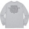 Supreme The Killer L S Tee (FW18) - Heather Grey