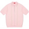 Supreme Pinstripe Half Zip Polo (SS19) - Pale Pink