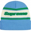 Supreme Chenille Stripe Beanie (FW19) - Light Blue