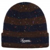 Supreme Stripe Speckle Beanie (FW19) - Navy