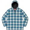 Supreme Quilted Hooded Plaid Shirt (FW19) - Blue