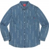 Supreme Logo Stripe Jacquard Denim Shirt (FW20) - Blue