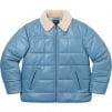 Supreme Supreme Schott Shearling Collar Leather Puffy Jacket (FW21) - Light Blue