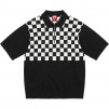 Supreme Checkerboard Zip Polo (SS22) - Black