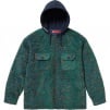 Supreme Fleece Zip Up Hooded Shirt (FW23) - Teal Leopard