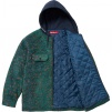 Supreme Fleece Zip Up Hooded Shirt (FW23) - Teal Leopard