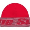 Supreme Reflective Jacquard Beanie (FW24) - Red