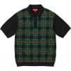 Supreme Plaid Knit S S Polo (SS24) - Black