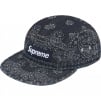 Supreme Bandana Jacquard Denim Camp Cap (SS25) - Indigo