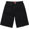 Supreme Frayed Croc Baggy Denim Short (SS25) - Black