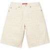 Supreme Frayed Croc Baggy Denim Short (SS25) - Natural