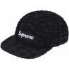 Supreme Frayed Croc Denim Camp Cap (SS25) - Black