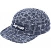 Supreme Frayed Croc Denim Camp Cap (SS25) - Indigo
