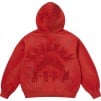 Supreme Leather Appliqué Zip Up Hooded Sweatshirt (SS25) - Burnt Red
