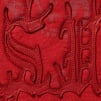 Supreme Leather Appliqué Zip Up Hooded Sweatshirt (SS25) - Burnt Red