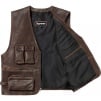 Supreme Leather Cargo Vest (SS25) - Brown