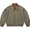 Supreme Leather Collar Utility Jacket (SS25) - Olive