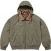 Supreme Leather Collar Utility Jacket (SS25) - Olive