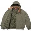 Supreme Leather Collar Utility Jacket (SS25) - Olive