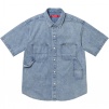 Supreme Loose Fit S S Denim Painter Shirt (SS25) - Washed Indigo