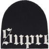 Supreme Old English Printed Beanie (SS25) - Black