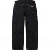 Supreme Paneled Stripe Baggy Jean (SS25) - Black
