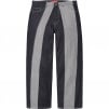 Supreme Paneled Stripe Baggy Jean (SS25) - Rigid Indigo