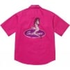 Supreme Rhinestone Pin Up S S Work Shirt (SS25) - Fuchsia