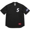 Supreme S Logo Baseball Henley (SS25) - Black