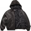 Supreme Studded Hooded Leather Jacket (SS25) - Black