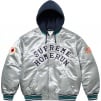 Supreme Supreme Homerun Satin Hooded Varsity Jacket (SS25) - Silver