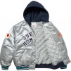 Supreme Supreme Homerun Satin Hooded Varsity Jacket (SS25) - Silver