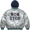 Supreme Supreme Homerun Satin Hooded Varsity Jacket (SS25) - Silver