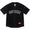 Supreme Velvet Baseball Jersey (SS25) - Black