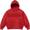 Supreme Leather Appliqué Zip Up Hooded Sweatshirt (SS25) - Burnt Red