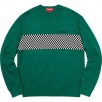 Thumbnail for Checkered Panel Crewneck Sweater