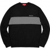 Thumbnail for Checkered Panel Crewneck Sweater