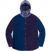 Thumbnail for Hooded Color Blocked Corduroy Shirt