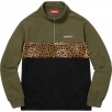 Thumbnail for Leopard Panel Half Zip Sweatshirt