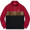 Thumbnail for Leopard Panel Half Zip Sweatshirt