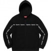 Thumbnail for Text Stripe Zip Up Hooded Sweatshirt